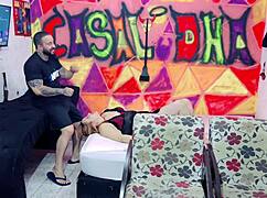 My best friend surprises her lover with intense pussy licking and ass shaking