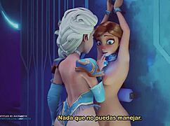 anime girl with big ass warms up in cartoon