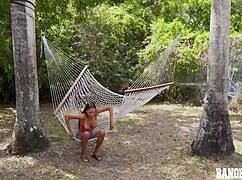 Ebony teen Eden West loves deep doggystyle and cowgirl fucking