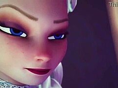 anime girl with big ass warms up in cartoon