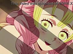 Mitsuri and Tanjiro engage in intense hentai sex with titty fuck and kissing