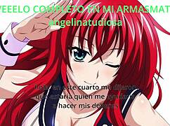 feel the pleasure as rias gremory gives jerk off instructions in anime hentai