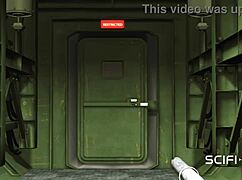 Japanese Girl in Cuffs Endures Deepthroat and Doggystyle in Sci-Fi Bunker