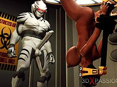 Extreme sex unfolds as this big tits beauty, restrained, craves hard pounding.