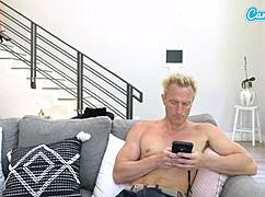 Big ass milf cheats on husband with stepson and his huge white cock on webcam