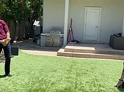 Big ass milf cheats on husband with stepson and his huge white cock on webcam