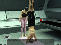 Stranded in space 91, the MILF STRETCHES out with HUGE BIG BOOBS in sexy outfit