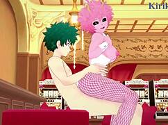 mina ashido and momo yaoyorozu feel deep pleasure with izuku midoriya in bunny girl intense sex