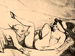 Vintage drawings of retro cartoons and anime