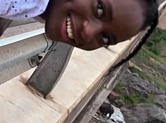 africangf - natural black beauty gets wild with her man in campervan.