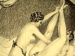 Vintage drawings of retro cartoons and anime