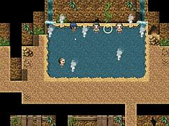 Natsuki squirts everywhere in public bath during hentai game ep 28