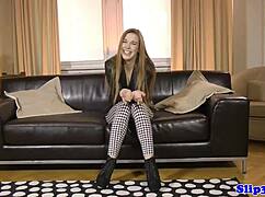 European Amateur Sucks Old Man's Cock in Glamour Casting Session