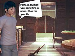 Lara Croft Cosplay Hentai Fucks Man In Animated Video