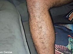 Emotional encounter with doorman and friend in sheer outfits