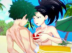 Momo Yaoyorozu And Kyoka Jiro Share Izuku Midoriya In Intense Hentai Creampie