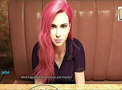 Chatting with gorgeous pink-haired milf in web chat