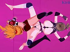 chitose kisaragi and excellen browning tease lesbian futanari