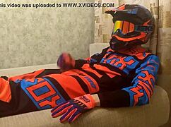 gay motocross biker play in costumes