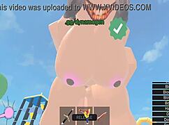 Horror-themed girl gets intensely fucked in a roblox condo setting