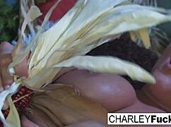 Charley masturbates with big tits and ass