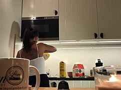 Perfect Pokies On Kitchen Cam Braless Sylvia Amazing Nipples
