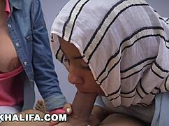 Mia Khalifa - Arab Expert Teaches Cock Sucking Skills to Fellow Student with Glasses in Taboo Lesson