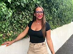 Does Mila with her glasses come back for hard sex?