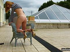 Alexa Glukoza young babe touches herself outside in the open