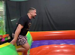 i rode the mechanical bull then got peed on in the street, my gaping asshole squirting outdoors