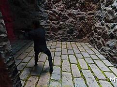 African lioness craves sex in the game.