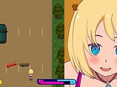 Exhibitionist girl rides dildo on bike in public hentai scene