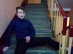Can you believe I’m jerking off on stairs after school?