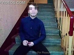 Can you believe I’m jerking off on stairs after school?