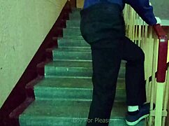 Can you believe I’m jerking off on stairs after school?