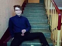 Can you believe I’m jerking off on stairs after school?