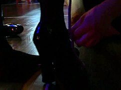 Inked babe Nyx is tied and tickled topless!