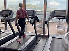 I spot a hot girl at cruise ship gym. I follow her to her room for a wild blowjob and banging session until I finish!