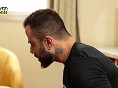 the naughty client fucked the trainer durin the workout, it was so intense