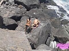 African Crossdressing Gay Bareback on Public Beach in Rio