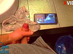 framed girlfriend's panties get stolen and filled with cum