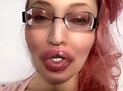 Goddess in glasses dominates with jerk instructions