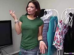 Super sexy mature milf strokes monster cock in pov.