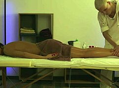 masseur seduces slutty pussy during massage and fucks her passionately on the table