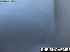 just a tiny ebony babe riding a bike with her booty out in public!