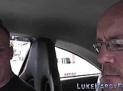 i'm spitroastin' this british brunette with my big cock in a gay threesome