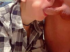 Babe In Pantyhose Sucks Step Brother At Home