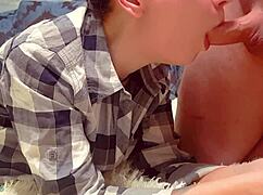 Babe In Pantyhose Sucks Step Brother At Home