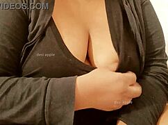 big tits girl casually shows her boobs to her not-brother guy