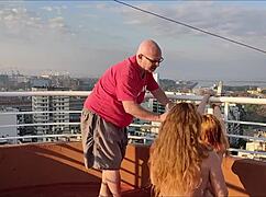 Katrina's First Porn Scene Rolls Ass on Rubber Cock in Amateur Gay Lesbo Making Off